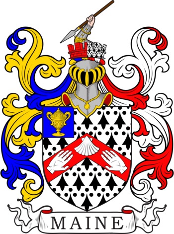 Maine family crest Maine family crest